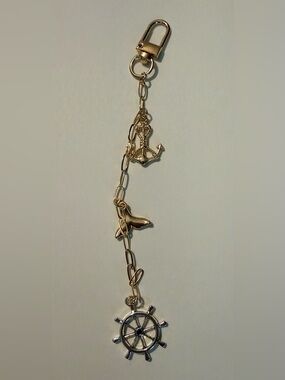 Gold Nautical lip gloss / bag Charm  - Women Jewelry